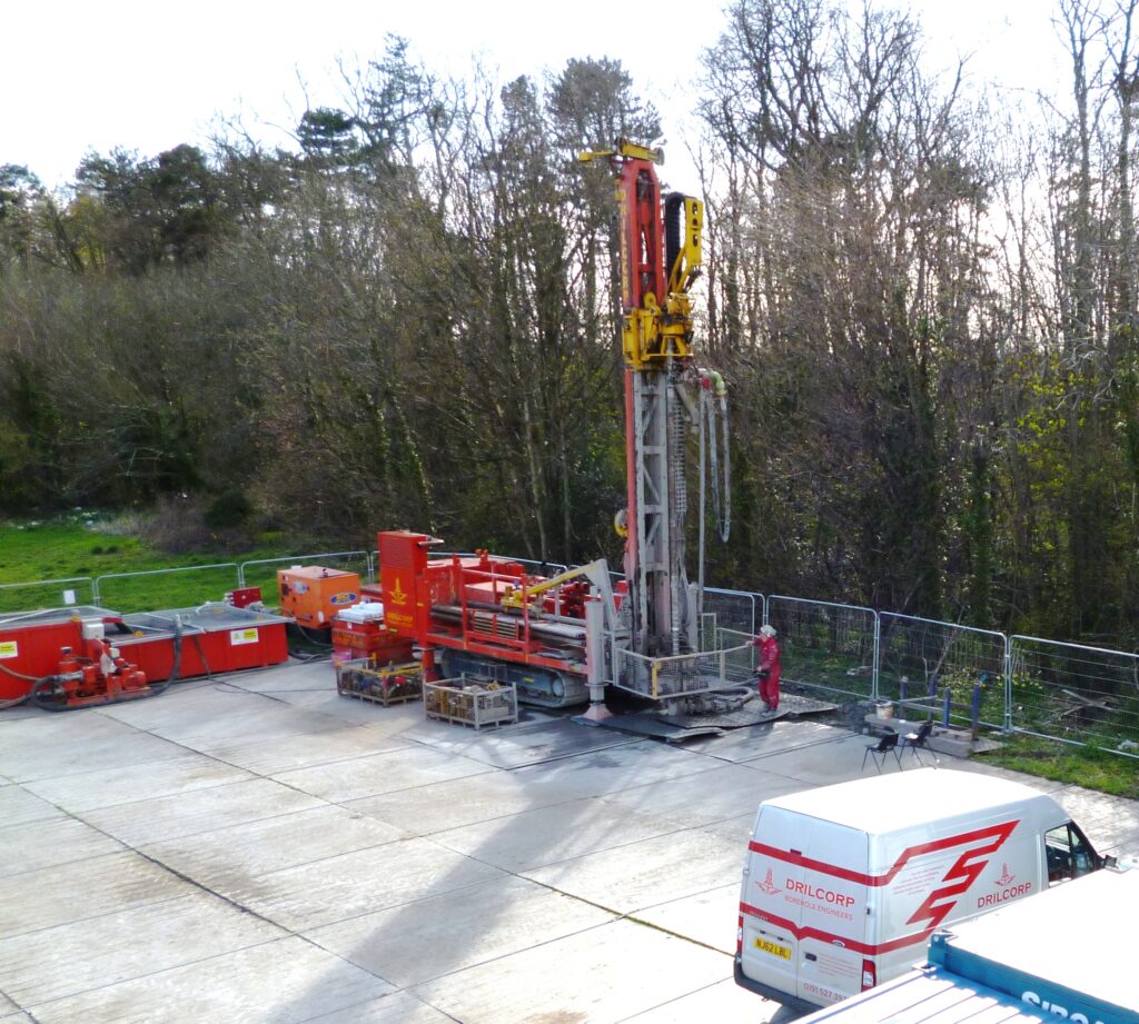 Drilcorp's drilling rig set up to create a borehole | Drilcorp